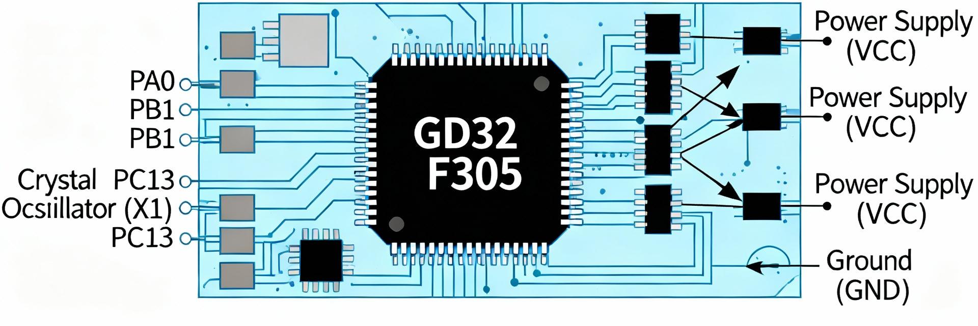 Detalle del chip GD32F305VCT6